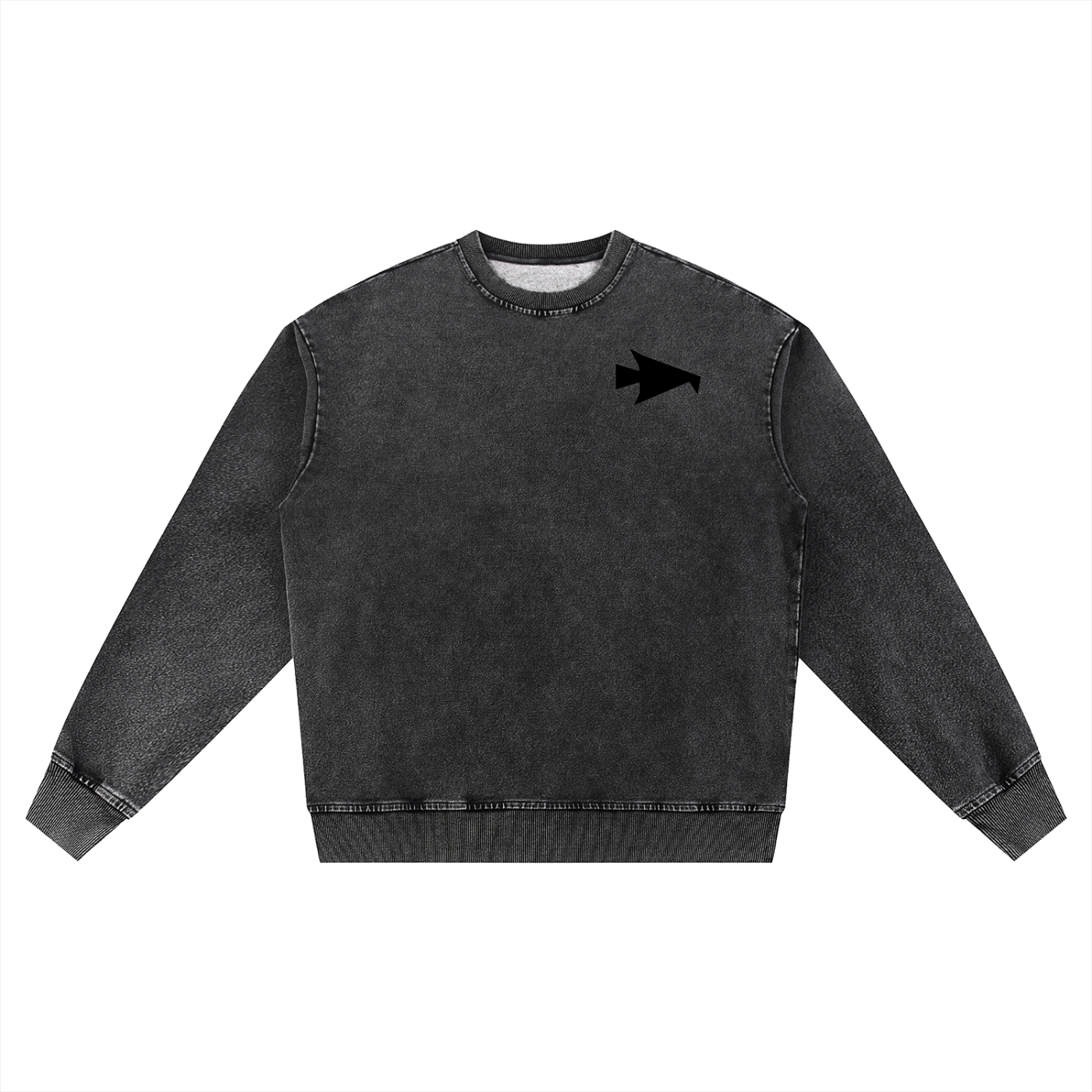 Snow Wash Oversized Crewneck Sweatshirt