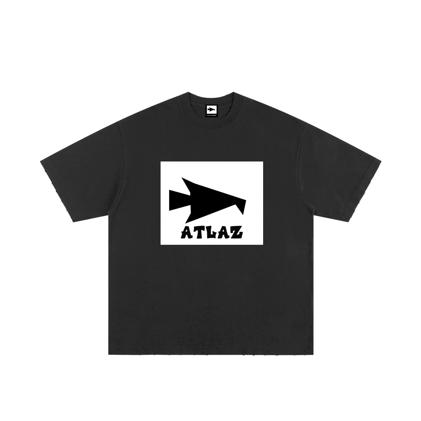 Heavyweight ATLAZ logo Hand-frayed T-Shirt